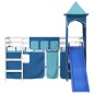 vidaXL Cama alta para niños con torre madera pino azul 80x200 cm vidaXL Cama alta para niños con torre madera pino azul 80x200 cm