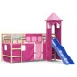 vidaXL Cama alta para niños con torre madera pino rosa 80x200 cm vidaXL Cama alta para niños con torre madera pino rosa 80x200 cm