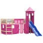 vidaXL Cama alta para niños con torre madera pino rosa 80x200 cm vidaXL Cama alta para niños con torre madera pino rosa 80x200 cm