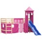 vidaXL Cama alta para niños con torre madera pino rosa 80x200 cm vidaXL Cama alta para niños con torre madera pino rosa 80x200 cm