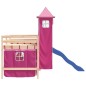 vidaXL Cama alta para niños con torre madera pino rosa 80x200 cm vidaXL Cama alta para niños con torre madera pino rosa 80x200 cm