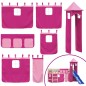 vidaXL Cama alta para niños con torre madera pino rosa 80x200 cm vidaXL Cama alta para niños con torre madera pino rosa 80x200 cm