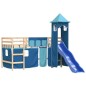 vidaXL Cama alta para niños con torre madera pino azul 90x200 cm