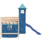 vidaXL Cama alta para niños con torre madera pino azul 90x200 cm