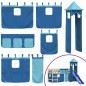 vidaXL Cama alta para niños con torre madera pino azul 90x200 cm
