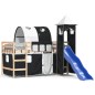 vidaXL Cama alta niños con torre madera pino blanco negro 90x190 cm vidaXL Cama alta niños con torre madera pino blanco negro 90x190 cm