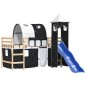 vidaXL Cama alta niños con torre madera pino blanco negro 90x190 cm vidaXL Cama alta niños con torre madera pino blanco negro 90x190 cm
