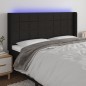 vidaXL Cabecero con LED de tela negro 203x16x118/128 cm vidaXL Cabecero con LED de tela negro 203x16x118/128 cm
