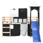 vidaXL Cama alta niños con torre madera pino blanco negro 90x190 cm vidaXL Cama alta niños con torre madera pino blanco negro 90x190 cm