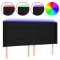 vidaXL Cabecero con LED de tela negro 203x16x118/128 cm vidaXL Cabecero con LED de tela negro 203x16x118/128 cm