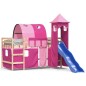 vidaXL Cama alta para niños con torre madera pino rosa 90x200 cm vidaXL Cama alta para niños con torre madera pino rosa 90x200 cm