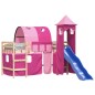 vidaXL Cama alta para niños con torre madera pino rosa 90x200 cm vidaXL Cama alta para niños con torre madera pino rosa 90x200 cm