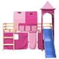 vidaXL Cama alta para niños con torre madera pino rosa 90x200 cm vidaXL Cama alta para niños con torre madera pino rosa 90x200 cm