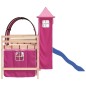 vidaXL Cama alta para niños con torre madera pino rosa 90x200 cm vidaXL Cama alta para niños con torre madera pino rosa 90x200 cm