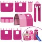 vidaXL Cama alta para niños con torre madera pino rosa 90x200 cm vidaXL Cama alta para niños con torre madera pino rosa 90x200 cm