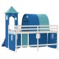 vidaXL Cama alta para niños con torre madera pino azul 90x200 cm vidaXL Cama alta para niños con torre madera pino azul 90x200 cm