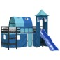 vidaXL Cama alta para niños con torre madera pino azul 90x190 cm vidaXL Cama alta para niños con torre madera pino azul 90x190 cm