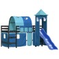 vidaXL Cama alta para niños con torre madera pino azul 90x190 cm vidaXL Cama alta para niños con torre madera pino azul 90x190 cm