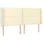 vidaXL Cabecero con LED cuero sintético color crema 203x16x118/128 cm vidaXL Cabecero con LED cuero sintético color crema 203x16x118/128 cm