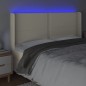 vidaXL Cabecero con LED cuero sintético color crema 203x16x118/128 cm vidaXL Cabecero con LED cuero sintético color crema 203x16x118/128 cm