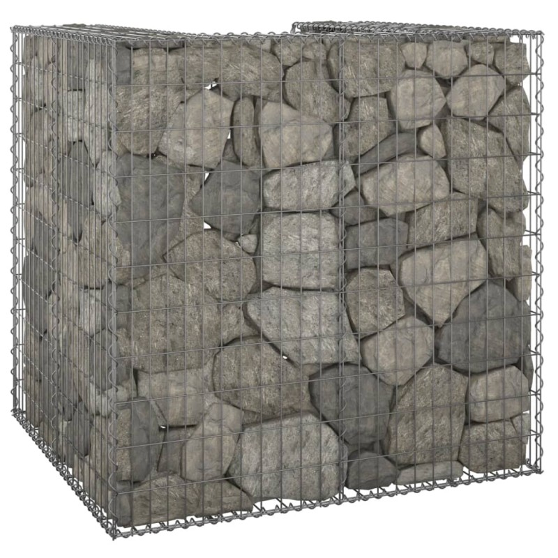 vidaXL Muro gaviones para contenedor basura galvanizado 110x100x110 cm vidaXL Muro gaviones para contenedor basura galvanizado 110x100x110 cm