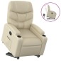 vidaXL Sillón reclinable elevable cuero artificial color crema vidaXL Sillón reclinable elevable cuero artificial color crema