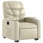 vidaXL Sillón reclinable elevable cuero artificial color crema vidaXL Sillón reclinable elevable cuero artificial color crema