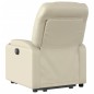 vidaXL Sillón reclinable elevable cuero artificial color crema vidaXL Sillón reclinable elevable cuero artificial color crema