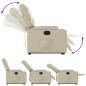 vidaXL Sillón reclinable elevable cuero artificial color crema vidaXL Sillón reclinable elevable cuero artificial color crema