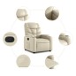 vidaXL Sillón reclinable elevable cuero artificial color crema vidaXL Sillón reclinable elevable cuero artificial color crema