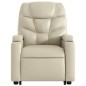 vidaXL Sillón reclinable elevable cuero artificial color crema vidaXL Sillón reclinable elevable cuero artificial color crema