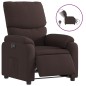 vidaXL Sillón reclinable eléctrico tela marrón oscuro