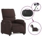 vidaXL Sillón reclinable eléctrico tela marrón oscuro