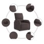 vidaXL Sillón reclinable eléctrico tela marrón oscuro