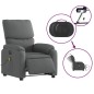 vidaXL Sillón reclinable de masaje eléctrico tela gris oscuro vidaXL Sillón reclinable de masaje eléctrico tela gris oscuro