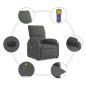 vidaXL Sillón reclinable de masaje eléctrico tela gris oscuro vidaXL Sillón reclinable de masaje eléctrico tela gris oscuro