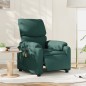 vidaXL Sillón reclinable de masaje eléctrico tela verde oscuro vidaXL Sillón reclinable de masaje eléctrico tela verde oscuro