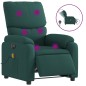 vidaXL Sillón reclinable de masaje eléctrico tela verde oscuro vidaXL Sillón reclinable de masaje eléctrico tela verde oscuro