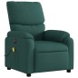 vidaXL Sillón reclinable de masaje eléctrico tela verde oscuro vidaXL Sillón reclinable de masaje eléctrico tela verde oscuro