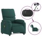 vidaXL Sillón reclinable de masaje eléctrico tela verde oscuro vidaXL Sillón reclinable de masaje eléctrico tela verde oscuro