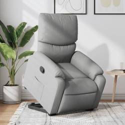 vidaXL Sillón reclinable elevable de tela gris claro