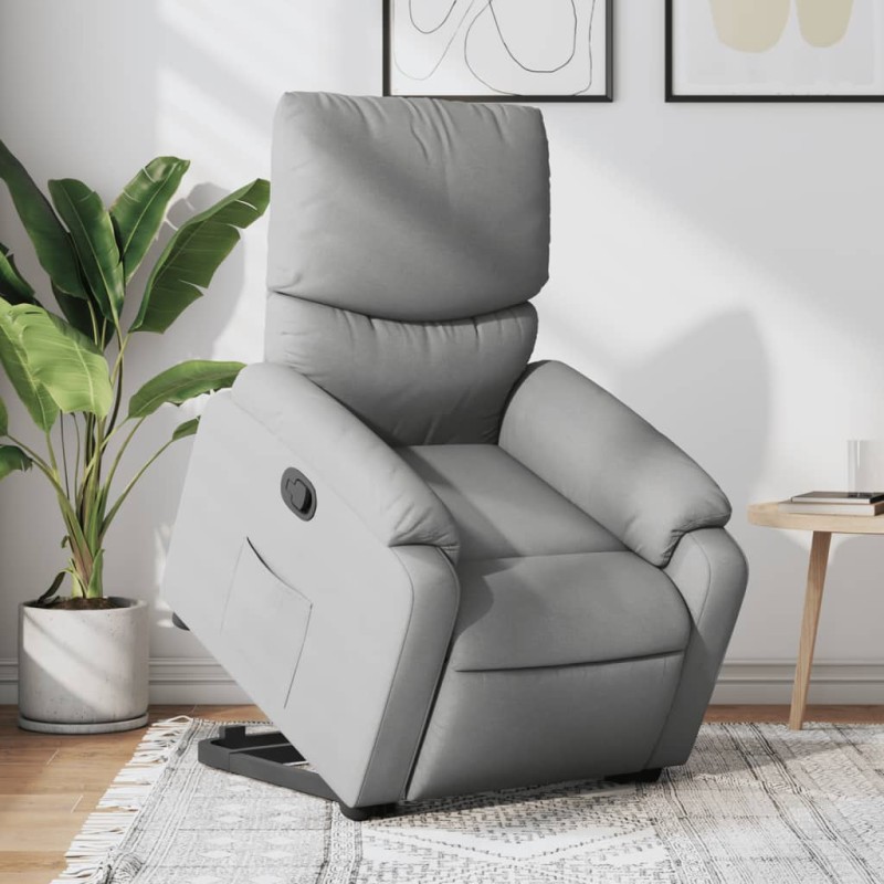 vidaXL Sillón reclinable elevable de tela gris claro vidaXL Sillón reclinable elevable de tela gris claro