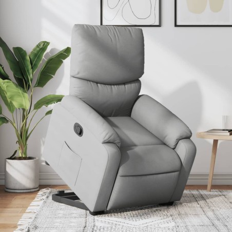 vidaXL Sillón reclinable elevable de tela gris claro