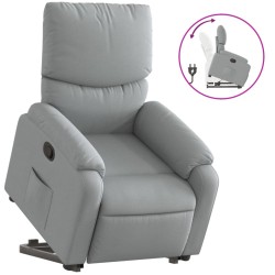 vidaXL Sillón reclinable elevable de tela gris claro