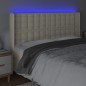 vidaXL Cabecero con LED cuero sintético color crema 147x16x118/128 cm vidaXL Cabecero con LED cuero sintético color crema 147x16x118/128 cm