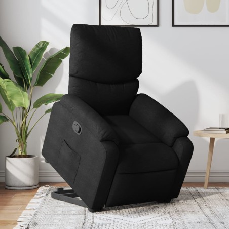 vidaXL Sillón reclinable elevable tela negro