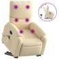 vidaXL Silla de masaje reclinable de pie de tela color crema