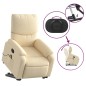 vidaXL Silla de masaje reclinable de pie de tela color crema