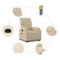 vidaXL Silla de masaje reclinable de pie de tela color crema