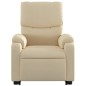 vidaXL Silla de masaje reclinable de pie de tela color crema